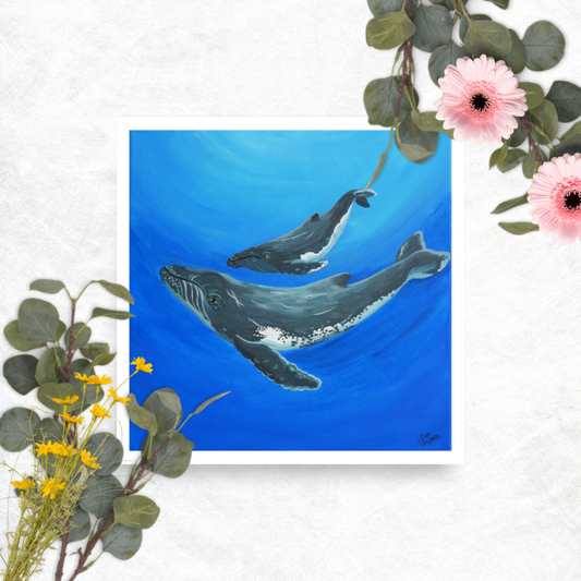 "Cetacean Love" 12x12 Fine Art Print