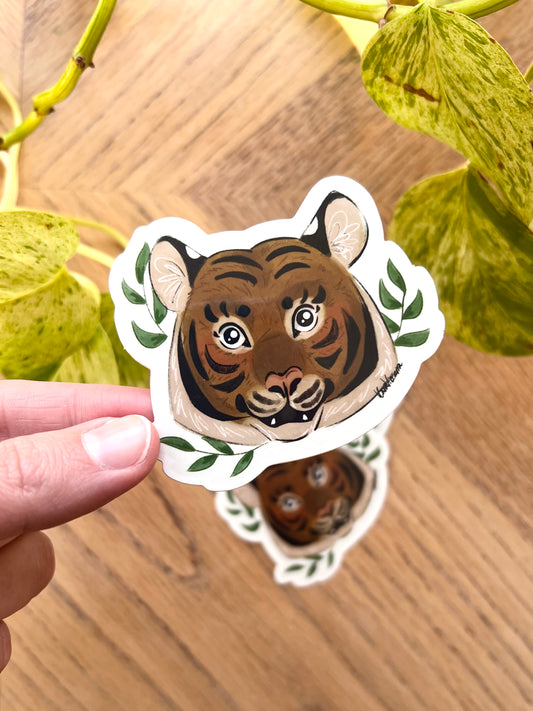 Happy Tiger Vinyl Sticker